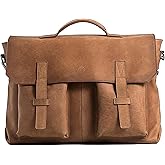 VELEZ Leather Messenger Bag for Men and Women | Vintage Briefcase for 17 inch Laptop | Work Bag Crossbody Laptop Bag