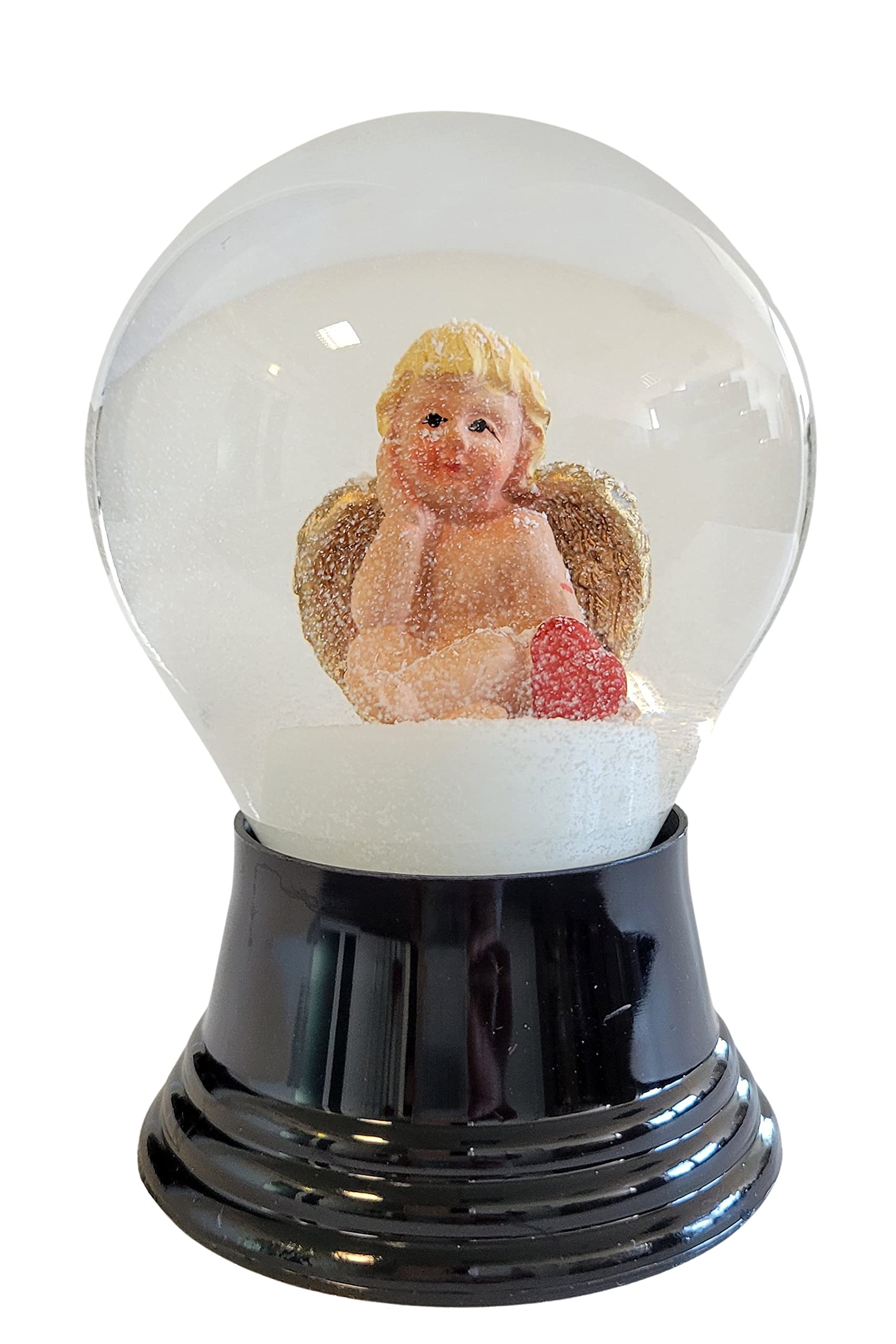 Real Glass Snow Globe - Almost Like Real Snow, Angel with Heart, 8cm — image 1