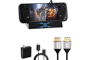 SIKROFEGEN Steam Deck Dock with Hdmi Cable and 45W Tybe C Fast Charger, Docking Station Set for Steam Deck with 4 USB-A 3.0, Hdmi Port, PD3.0 USB-C Fast Charging Port