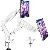 Dual Monitor Mount for 13-32 inch Screens, Monitor Stand for 2 Monitor, Full Adjustable Monitors Desk Mount with C-Clamp＆Grom