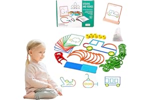 Montessori Smart Sticks,Montessori Smart Sticks for Toddlers,120pcs Wooden Sticks and Rings Puzzle Game,Wooden Stacking Puzzl