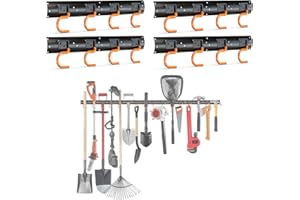3-H Garden Tool Organizer 68 INCH All Metal,Tool Organizer 4 Racks,Broom Holder Wall Mount for Warehouse, Basement, Workshop 
