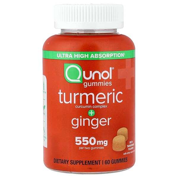 QUNOL TURMERIC AND GINGER GUMMIES, TURMERIC CURCUMIN SUPPLEMENT...