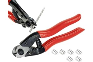 Muzata Cable Cutter Wire Rope Cutter Heavy Duty Stainless Steel Aircraft 1/8" 5/32" for Deck Railing Bike Housing Metal Fence CR12