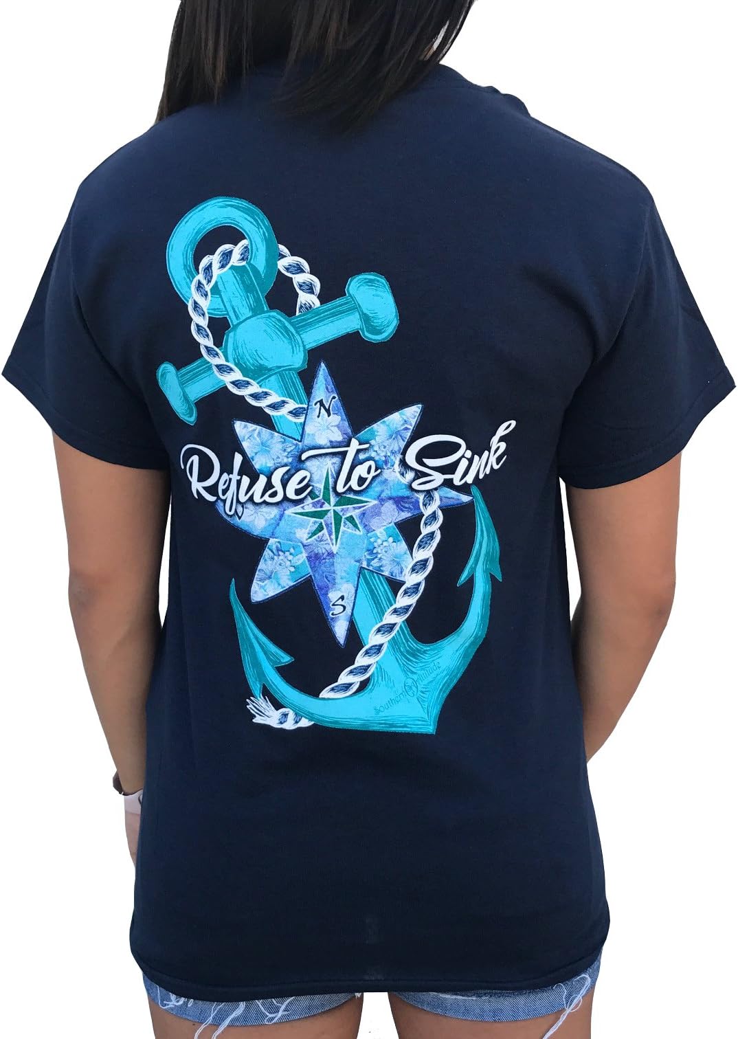 Refuse to Sink Anchor Navy Blue Short Sleeve T-Shirt
