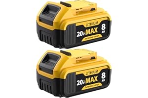 2 Packs 8000mAh Replacement for Dewalt 20V Max Battery Compatible with DCB200 DCB201 DCB202 DCB203 Battery Packs for Dewalt 2