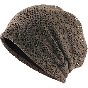Women's Lace Slouchy Beanie Breathable Mesh Hollow Out Spring Summer