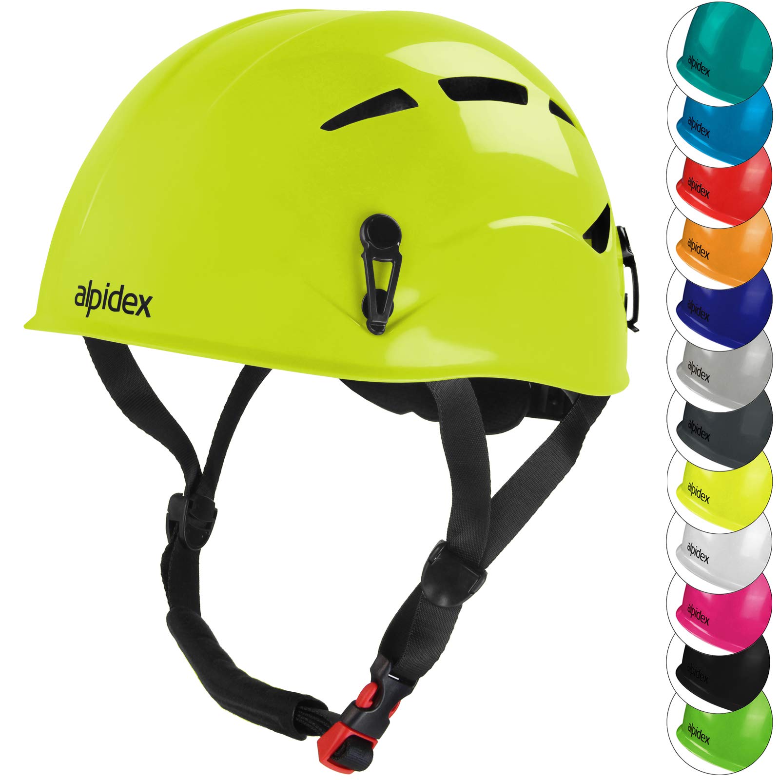 ALPIDEX Universal Climbing Helmet for Teenagers and Adults EN12492 Safety Helmet in, Colour:lime green
