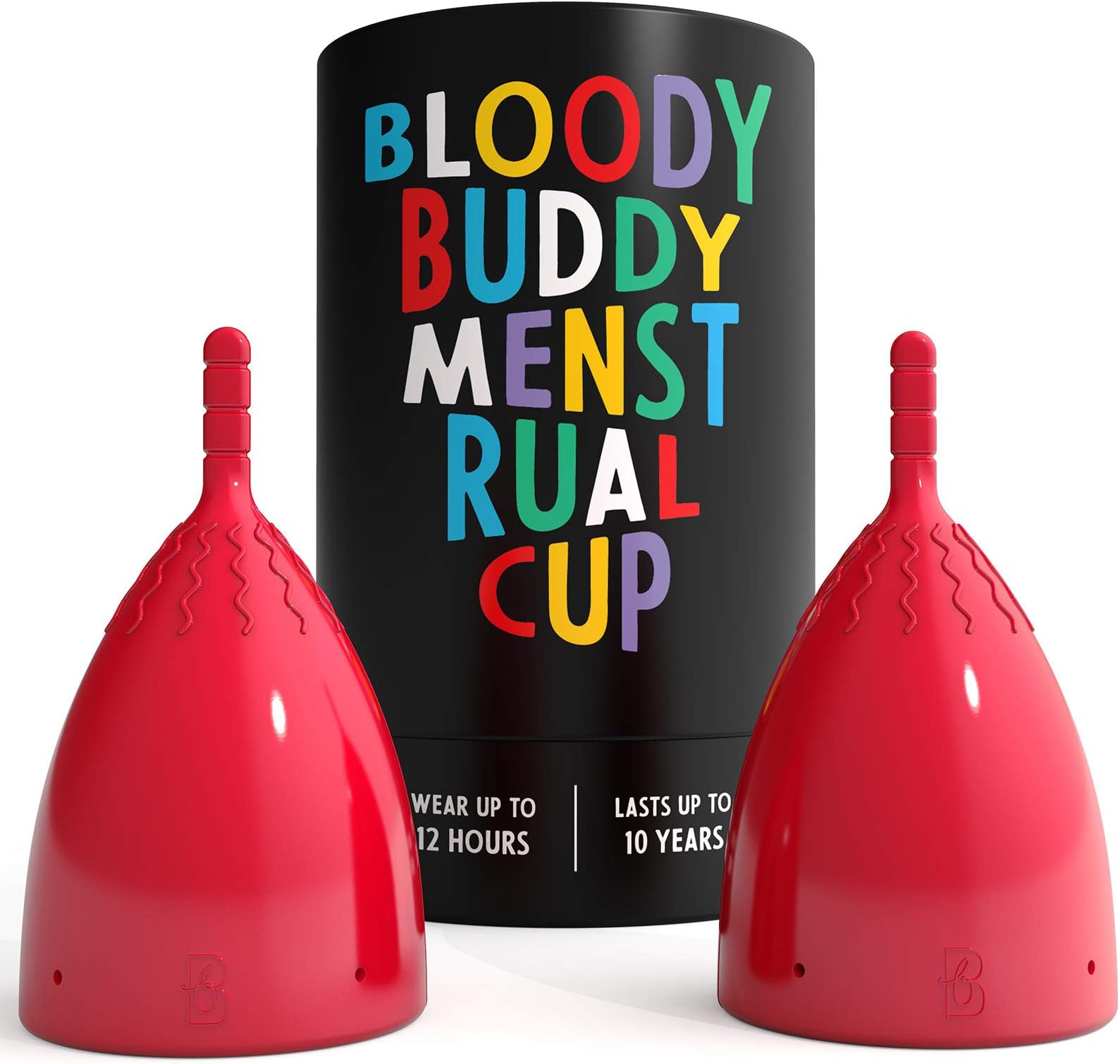 2-Pack RED Large Bloody Buddy Menstrual Cup - Easy, Clean and Simple - Take The Worry Out of Your Menstruation