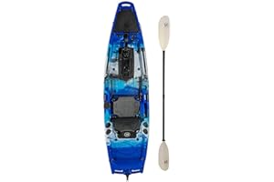 BKC PK11 10.5-Foot Sit-On-Top Fishing Kayak, Pedal Drive Propeller System, Stable Hull Design, Pro Aluminum Frame Seat by Brooklyn Kayak Company