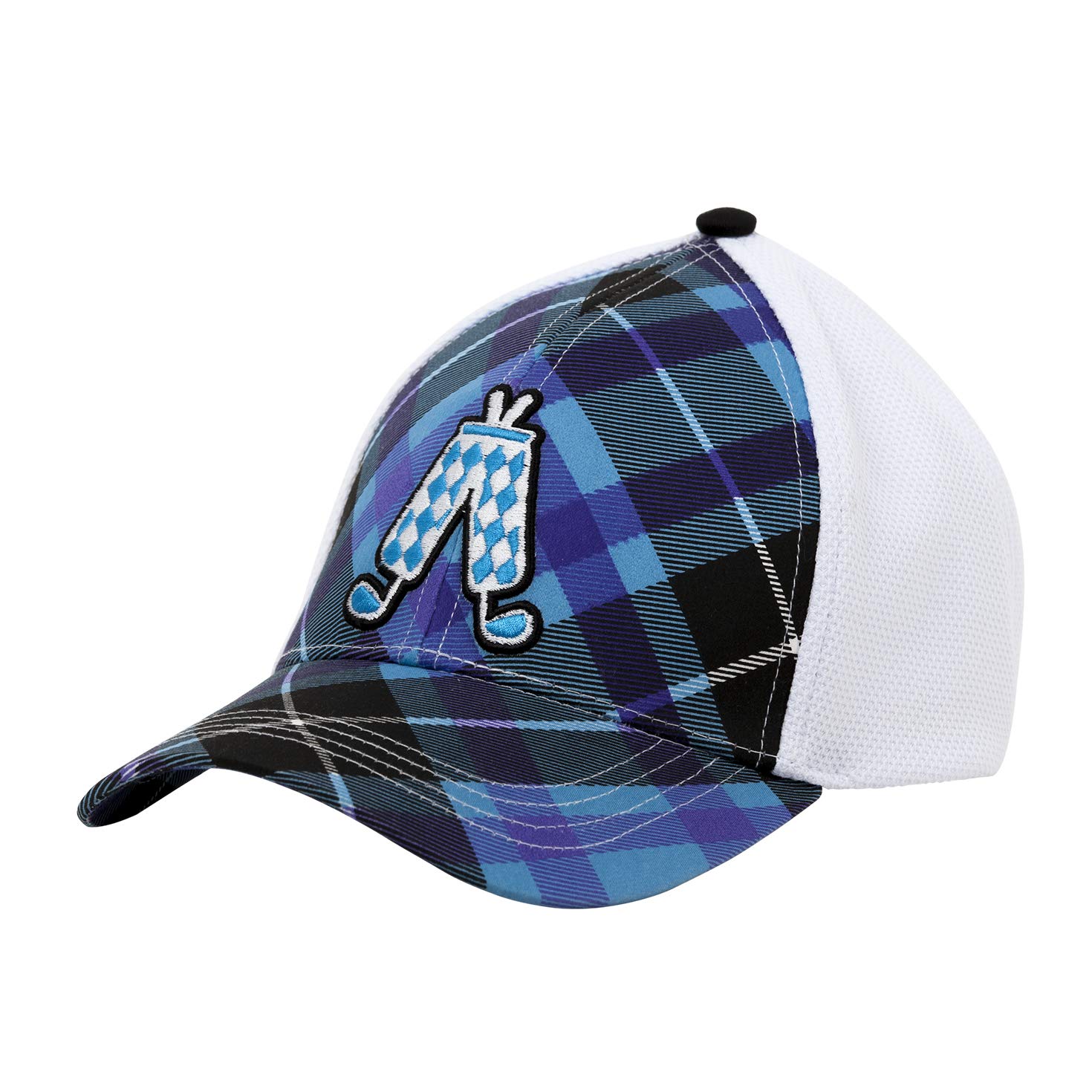 Royal & Awesome Blue Plaid Baseball Cap, Tartan Golf Hat for Men