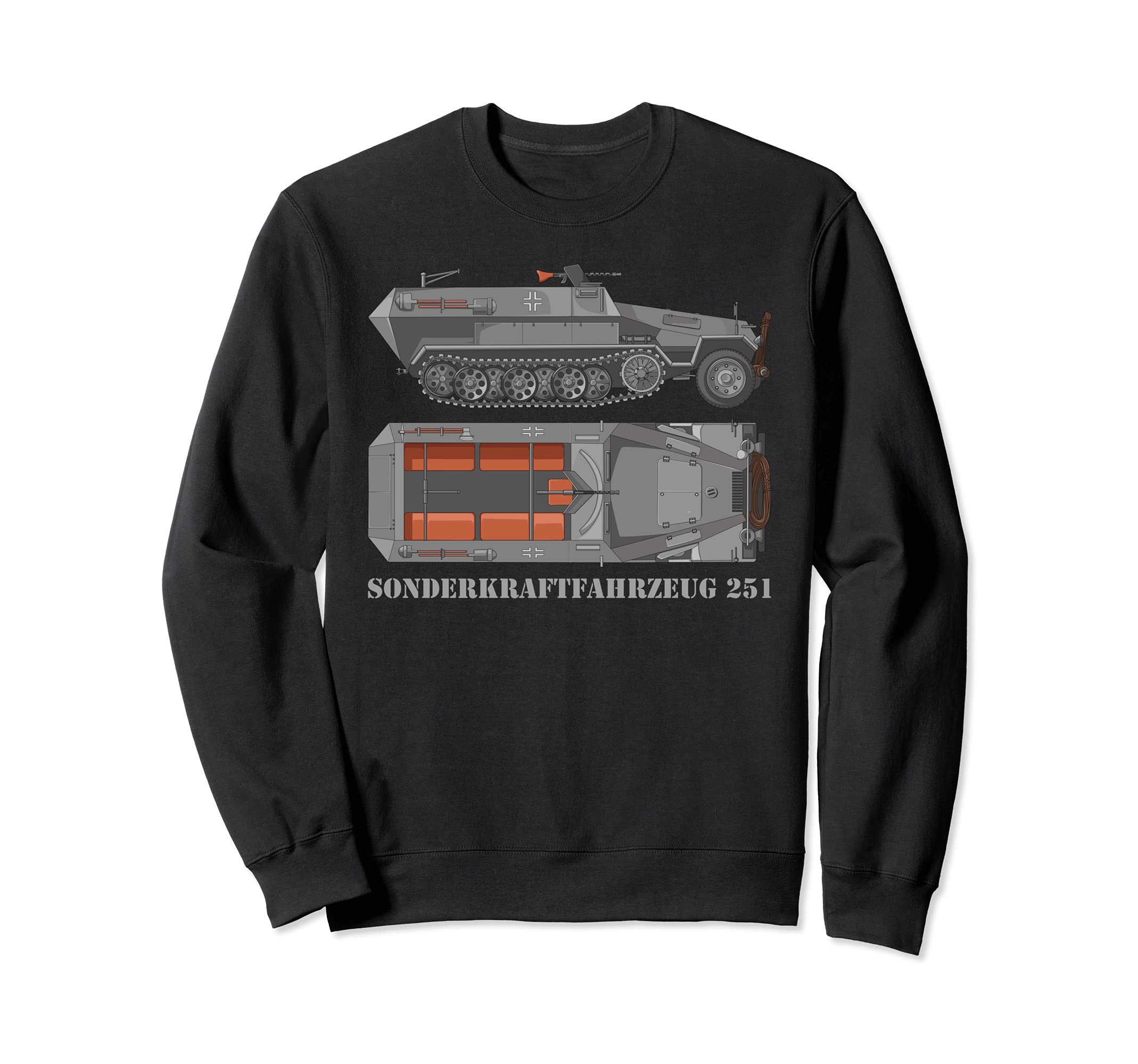 SdKfz 251 German WW2 Half-track APC Hanomags Diagram Sweatshirt