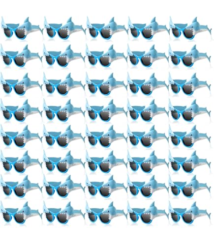 Yuxung 24 diademas y lentes de papel de tiburón para fiestas de tiburón, decoración de cumpleaños de animales del océano, diademas y gafas para niños y niñas, suministros de fiesta oceánica Yuxung 24 diademas y lentes de papel de tiburón para fiestas de tiburón, decoración de cumpleaños de animales del océano, diademas y gafas para niños y niñas, suministros de fiesta oceánica