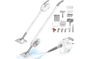 10-in-1 Steam Mop with Detachable Handheld Steamer, Multi & Up Steamer for Cleaning with 350ml Tank,10s Heat-Up, 7M Cord, 120