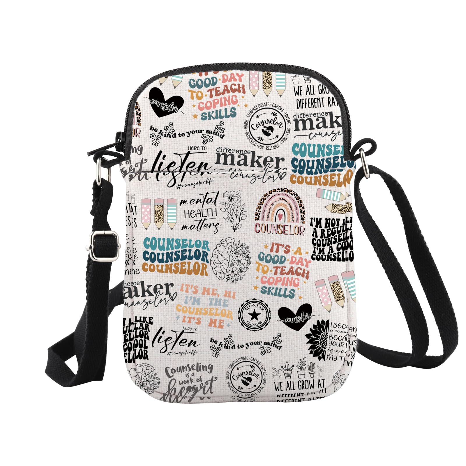 School Counselor Gift Bundle Counselor Quote Inspired Canvas Makeup Bag (Counselor Cr EU)