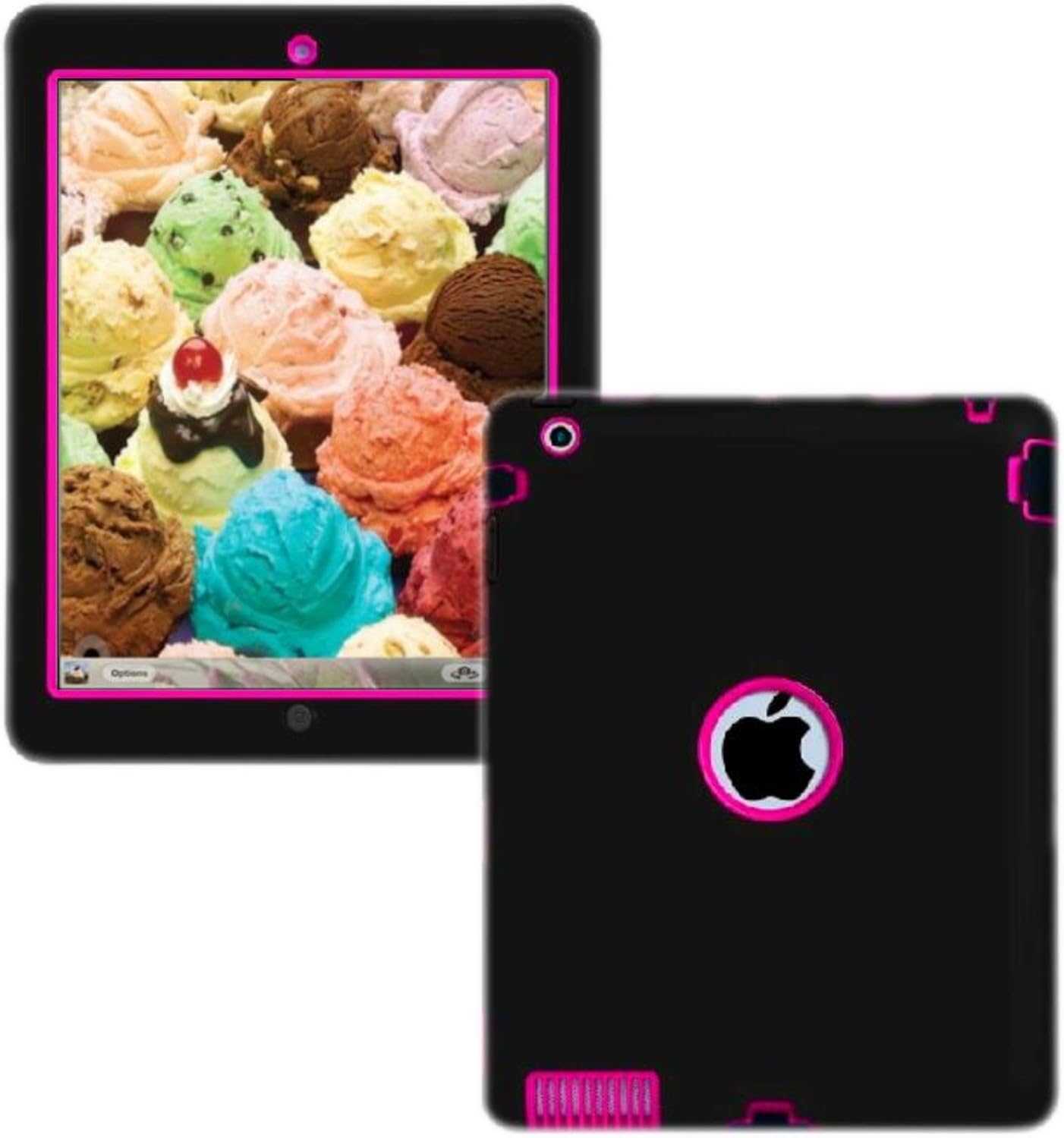 ipad 6th/5th Generation Shockproof case for iPad 9.7” 2018/2017 Release Also Fit for iPad Air 1st 2013 Release Models A1893 A1954 A1822 A1823 A1747 A1475 Black/Pink (Black Pink)