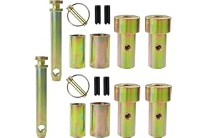 Lawneagle 2 Pack TK95029 Cat 1 Quick Hitch Adapter Bushing Kit with S07070200 Top Link Pin and Heavy Duty Lynch Pin with Ring Replaces S14114400 for Category 1 3-Point Tractors