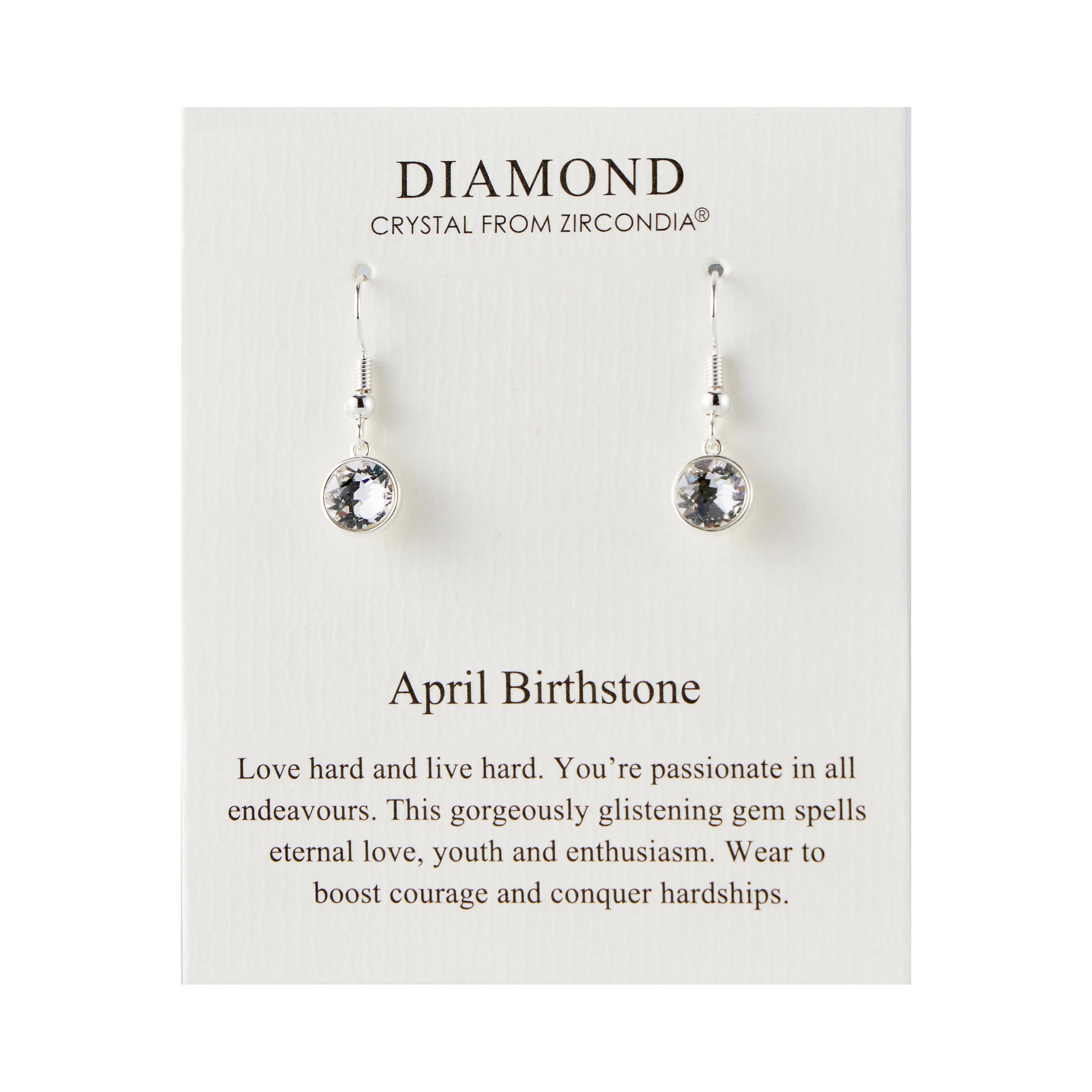 Philip Jones April Birthstone Drop Earrings Created with Diamond Zircondia® Crystals