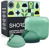 SHORDY Reusable Menstrual Disc Set Small &amp; Large for Beginners, High Cervix | Medical Grade Silicone Period Discs,Easy Removal Loop, 12-Hour Leakproof, Alternative to Pads, Cups &amp; Tampons Disco Menstrual