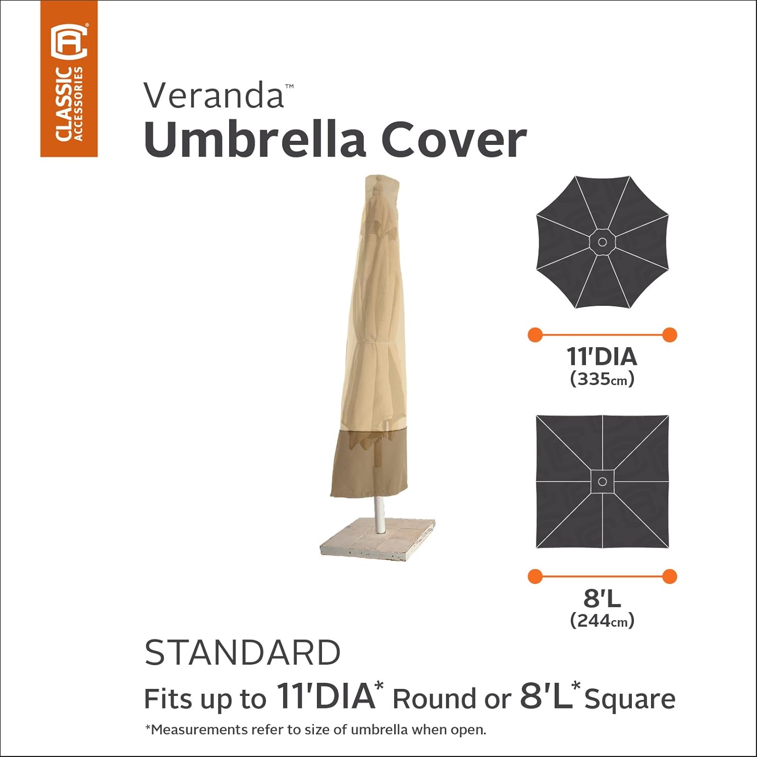 Classic Accessories Veranda Water-Resistant 11 Foot Patio Umbrella Cover : Garden & Outdoor