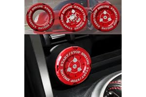 AMOHOMA Push Start Button Cover Engine Start Stop Button Cover for Car and Some Motorcycle Universal Rotating Push Start Button Cover (Anime-Red 1)