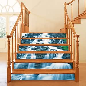 Pegatinas de pared- Cascadas 3D Paisaje natural Escaleras autoadhesivas