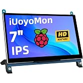iUoyoMon 7 Inch Screen for Raspberry Pi, 1024&times;600 IPS HDMI Capacitive Screen LCD Display, Mini Portable Monitor Compatible with Raspberry Pi 5/4/3 BB Black Banana Pi Win11/10/8/7 (Non-Touch)