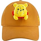 Disney Winnie The Pooh Dad Hat, Adult Women Cotton Baseball Cap with 3D Plush and Curved Brim, Brown, One Size