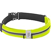 Running Belt for Women and Men, Waterproof Phone Holder for Running, Reflective 2-Pocket Waist Pack for Storing Runner’s Essentials Safely, Running Fanny Pack Fits Most Phones, Adjustable Belt Bag