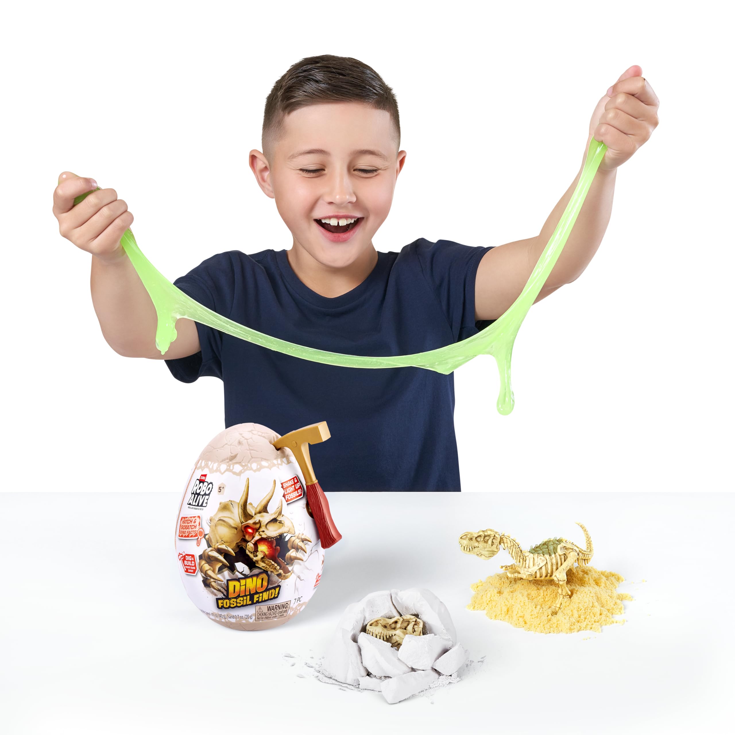 Robo Alive Mini Dino Fossil Find (2 Pack, Mosasaur & Triceratops) by ZURU Boys 5+ Dig and Discover, STEM, Excavate Prehistoric Fossils, Educational Toys, Great Science Kit Gift for Girls and Boy