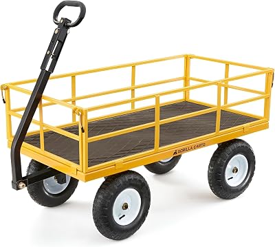Gorilla Carts Heavy Duty Utility Cart 1200 Lb All Terrain Garden Wagon