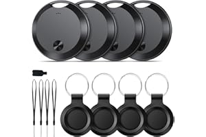 Bluetooth Trackers Work with Apple Find My, Item Finders for Luggage Tracker Tag 4 Pack(iOS Only)