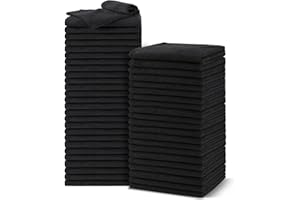 UNIMADE Salon Towels 48 Pack, Microfiber Barber Towel Bulk,(16x29 inches) Fast Drying Hair Towels Super Soft Black Hnad Towel