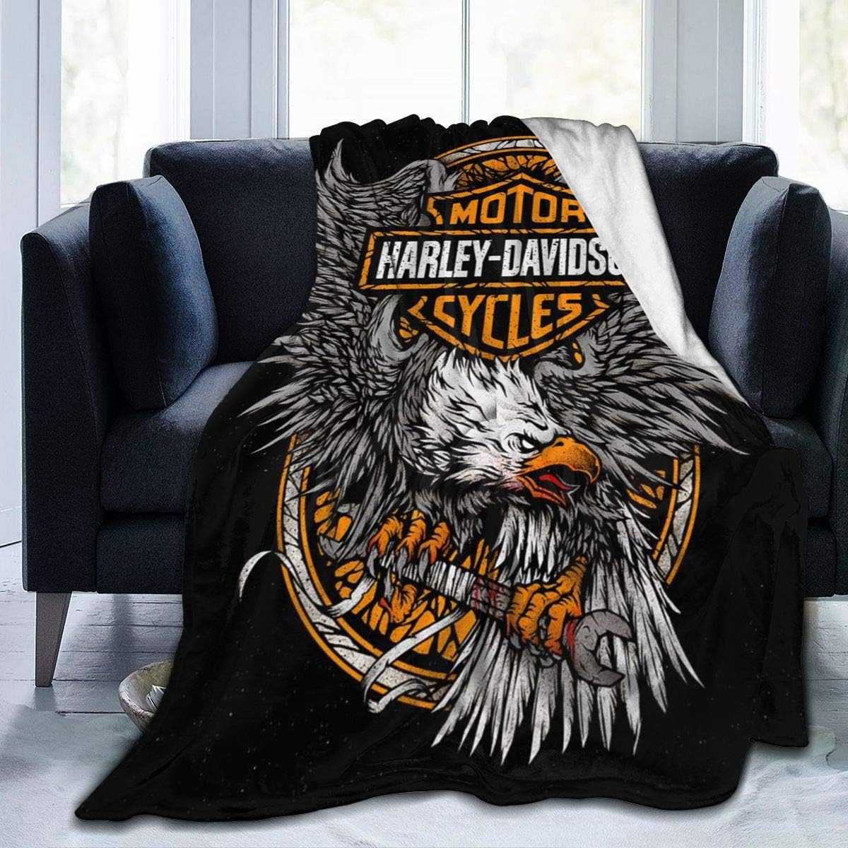 DGAGD Harley Davidson Blankets Made of AntiPilling Fleece