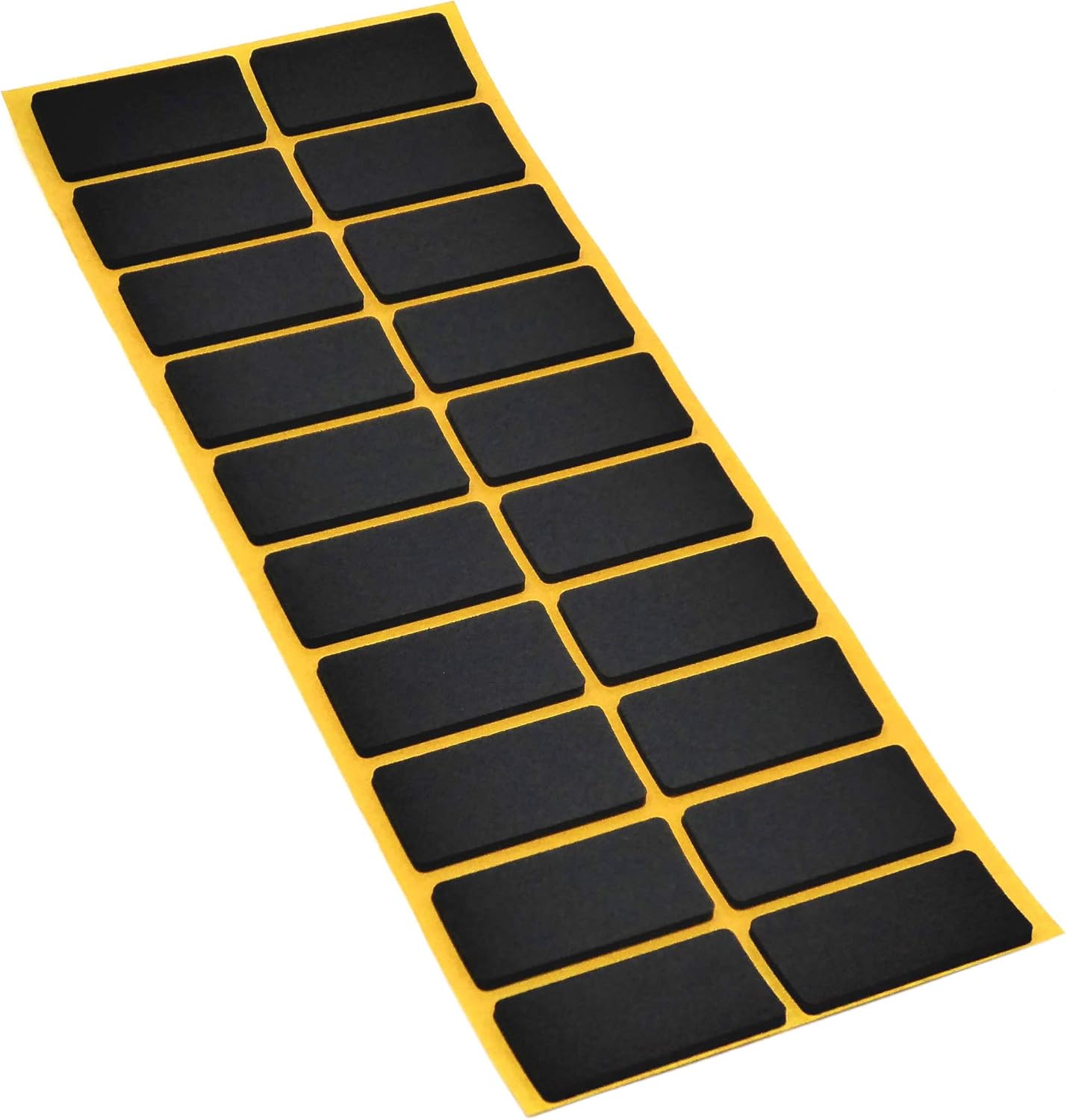 Adsamm® / 20 x self-adhesive anti-slip pads made of EPDM cellular rubber / 0.79x1.57'' (20x40 mm) / Black/rectangular / 0.098'' (2.5 mm) thick anti-slip glides