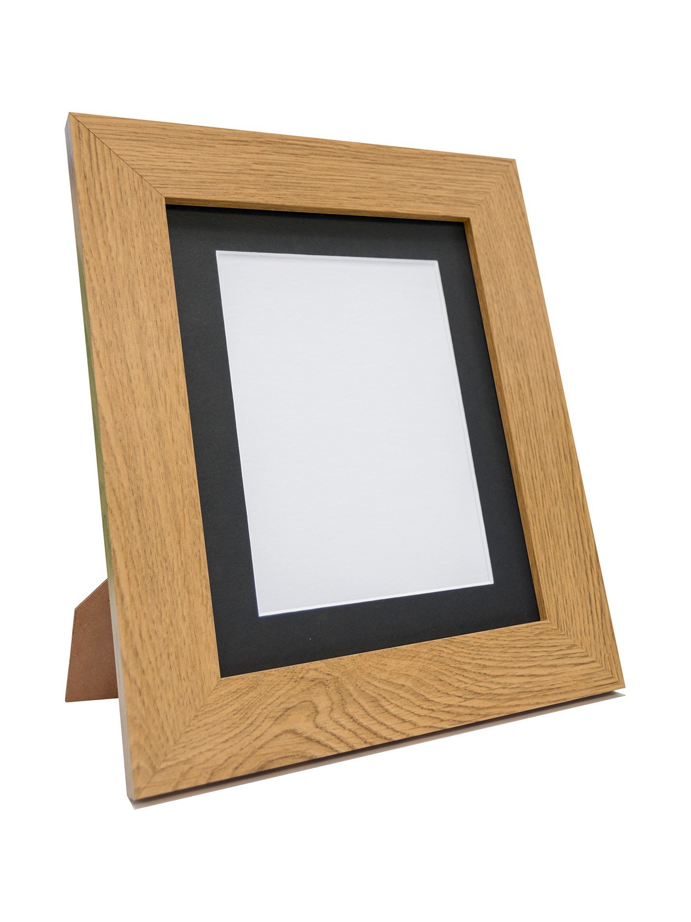 FRAMES BY POST Metro Oak Photo Picture Poster Frame with Black Mount Plastic Glass 12" x 12" For Pic Size 10" x 10"