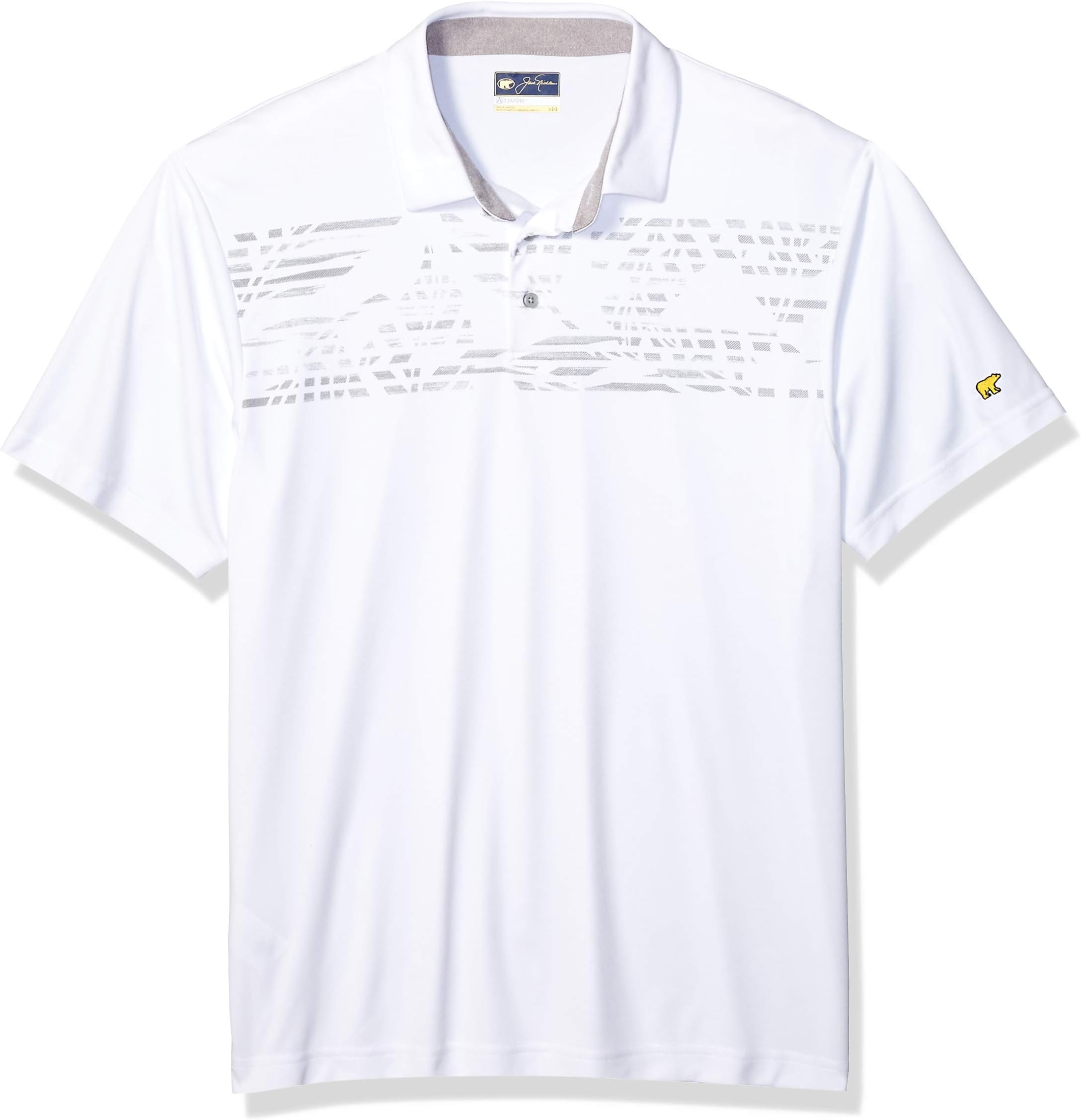 Men's Chest Print Short Sleeve Golf Polo Shirt