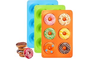 Donut Pan Non-Stick 6 Cavity Donut Pans for Baking Silicone Donut Mold Doughnut Pan Donut Baking Pans Donut Molds for Doughnu