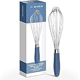 Misen Stainless Steel Balloon Whisk - Dishwasher Safe - Ergonomic Silicone Grip, Versatile Cooking Whisk for Eggs, Durable Co