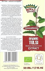 Royal Brand Organic Tulsi Holy Basil Tincture 50ml Glass Drops view 3