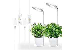yadoker Plant Grow Light for Indoor Plant,Desk LED Grow Light,Height Adjustable,Automatic Timer with 8/12/16 Hours,10-Level Brightness,Ideal for Small Plant Grow