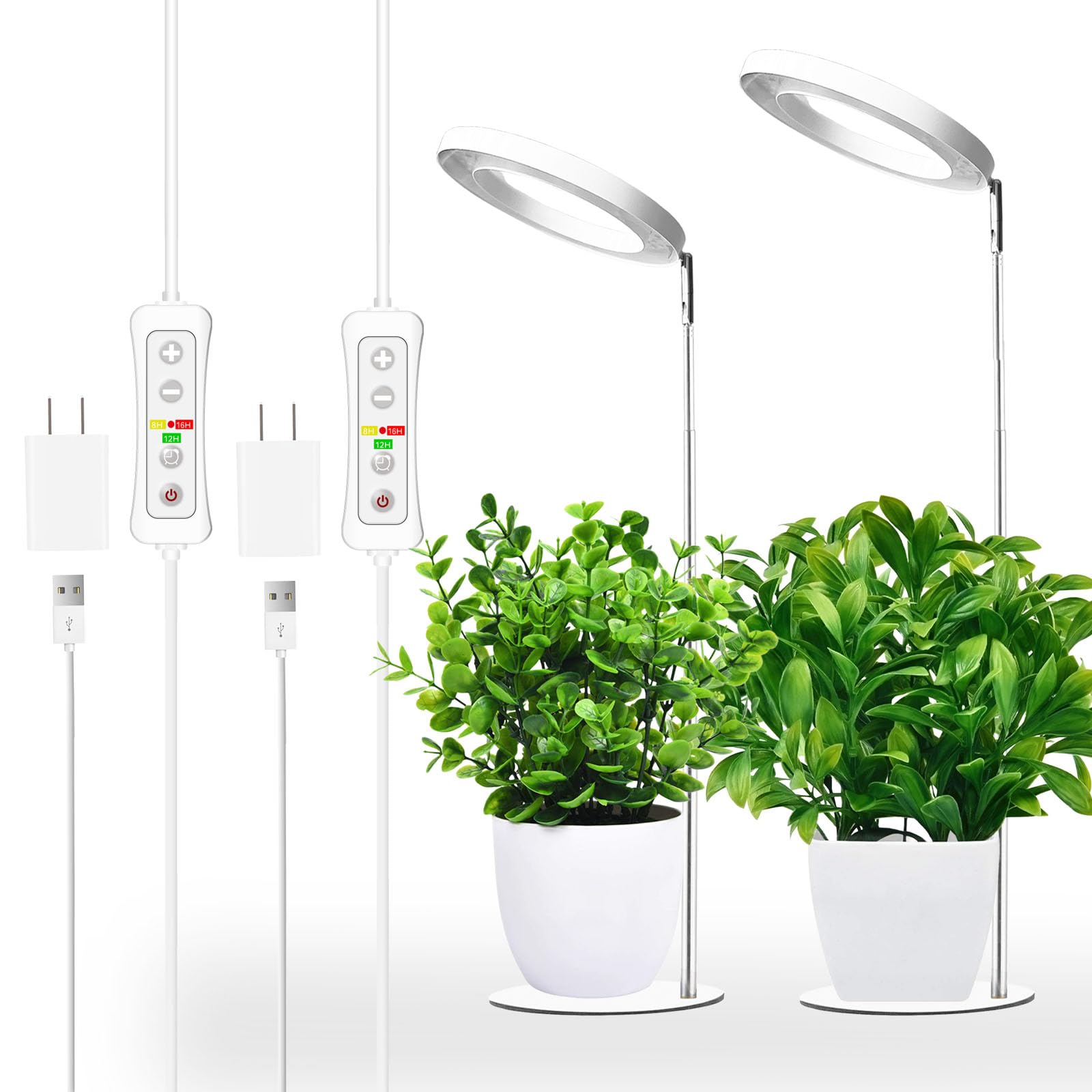 Photo 1 of yadoker 144 LEDs Full Spectrum Plant Grow Light for Indoor Plants?Height Adjustable, 6.3" Aluminum Housing,Automatic Timer with 8/12/16 Hours,10-Level Brightness,Ideal for Small and Medium Plant Grow