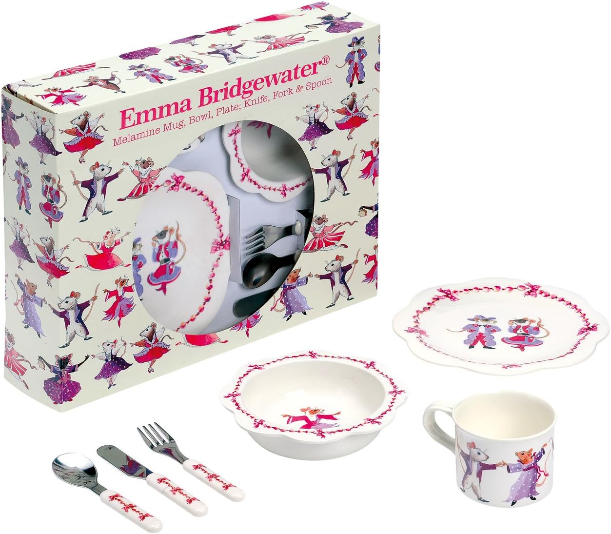 Multi 3piece Emma Bridgewater Melamine Dancing Mice Eat Set Home