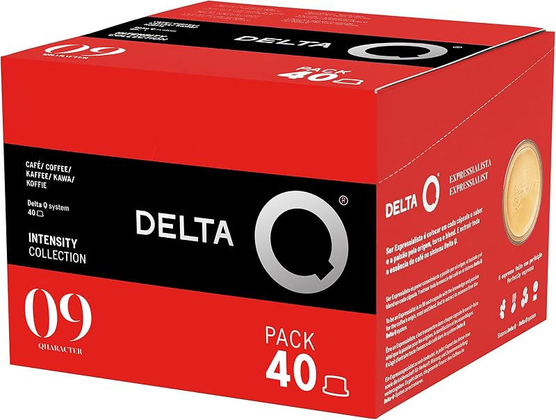 Delta q - cápsulas de café moído qharacter - espresso intenso com notas de caramelo e nozes - intensidade 9 - moído natural - 40 cápsulas