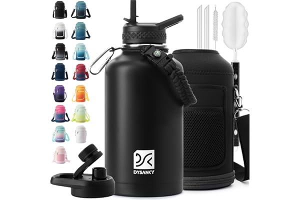 DYSANKY 2L Insulated Water Bottle 64 oz - Multiple Insulation Vacuum Sealed - Portable Sports Half Gallon Metal Water Jug for