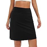 LouKeith 19" Knee Length Skorts Skirts for Women Tennis Skirts Athletic Golf Skorts Casual Workout Skirt with Shorts Pockets