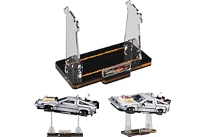 NAOCARD Acrylic Display Stand for (Back to The Future Time Machine Lego 10300) Car Building Block Model, Customised Collection Clear Display Riser Holder