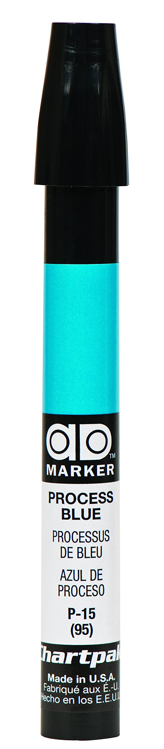 AD MarkerThe Original Chartpak, Tri-Nib, Process Blue, 1 Each (P15)