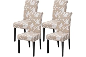 FORCHEER Dining Chair Covers Set of 4 Stretch Floral Dining Chair Slipcovers for Parson Chairs 4 Pack Washable Removable，(4,#16)