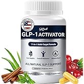 GLPwell GLP-1 Activate Supplement for Gut Health, Energy & Weight Loss - 11-in-1 Complex with Berberine, Probiotics & Apple Cider Vinegar - Vegan Non-GMO Formula for Women and Men - 60 Capsules
